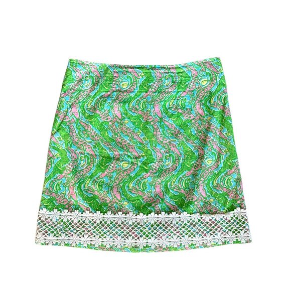 Lilly Pulitzer Womens Skirt Chomp Chomp Alligator Print Size 6 - Picture 1 of 4
